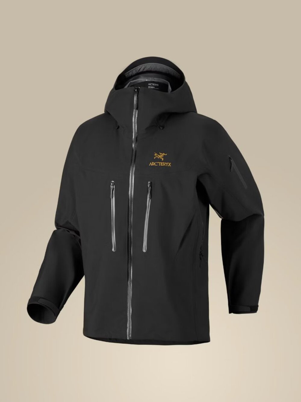 Arc'teryx Men’s Alpha SV Black 24K Waterproof Hooded Shell Jacket
